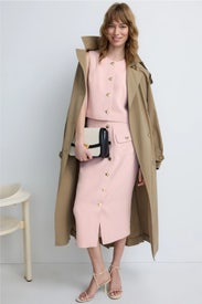 Button Front Midi Skirt by Adam Lippes x RTR