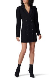 Black Puff Sleeve Tuxedo Dress by ASTR the Label