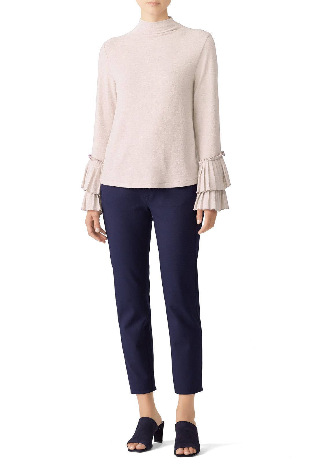 Linda Pleated Cuff Cozy Top by B Collection by Bobeau 0