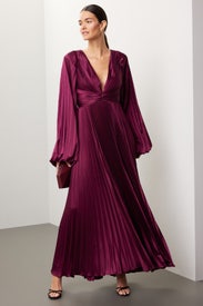 Pleated Charmeuse Gown by Ieena for Mac Duggal