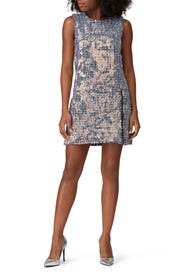 Sequin Tweed Shift Dress by Nicole Miller