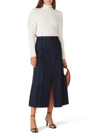 Navy Pinstripe Skirt by Nina Ricci