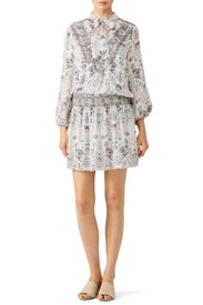 Ivory Printed Silvia Dress by Parker