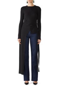 Long Sleeve Split Apron Top by Rosetta Getty