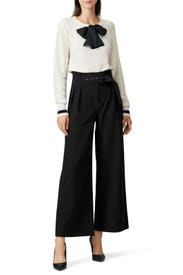 Black Wide Leg Pleated Pants by Sweet Baby Jamie
