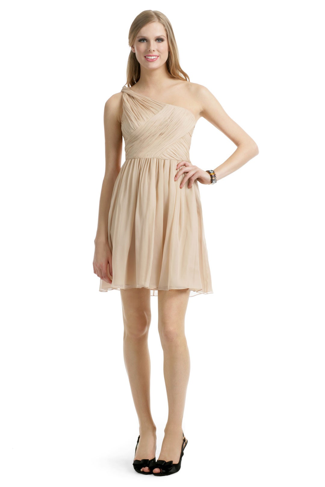 Camel Chiffon Dress by Tibi