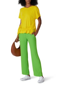Yellow Tie Waist Top by BCBGMAXAZRIA