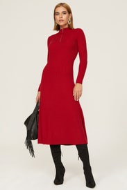 Red Quarter Zip Dress by Jason Wu x RTR