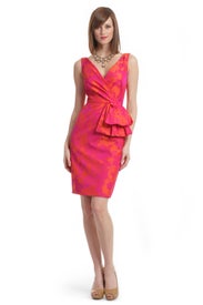 Fuchsia Floral Tafetta Dress by Lela Rose