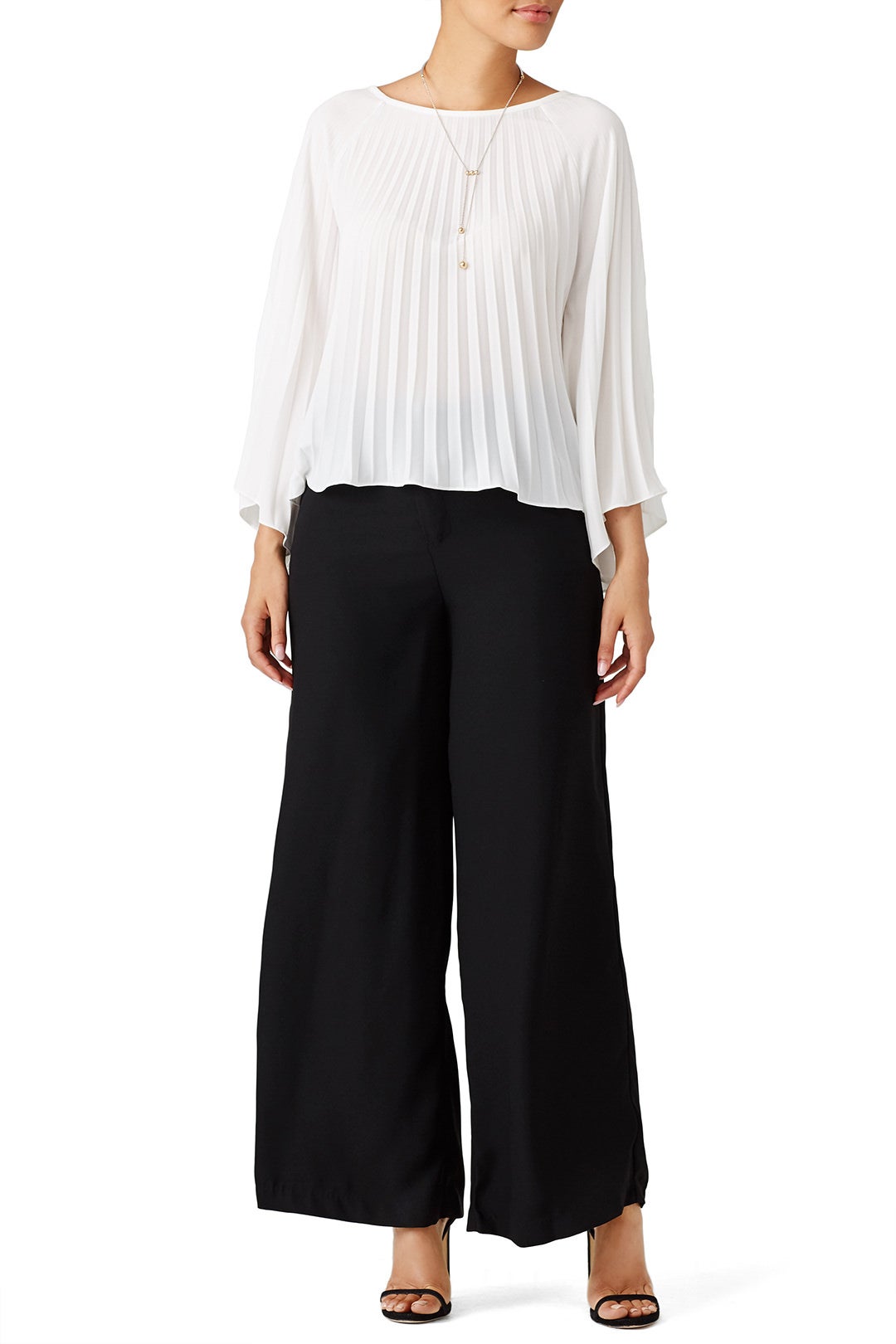 Ivory Pleated Top by Nicole Miller 0