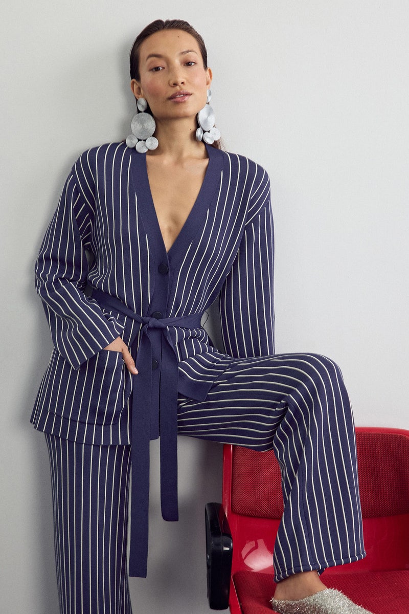 Max Pinstripe Cardigan by SIMONMILLER - Photo 0