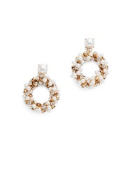 Pearl Drop Hoops by Slate & Willow Accessories
