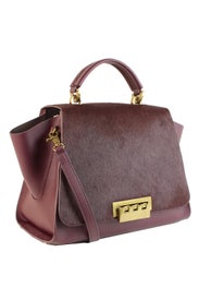 Wine Haircalf Eartha Iconic Handbag by ZAC Zac Posen Handbags