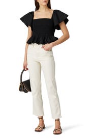 Black Smocked Top by Josie