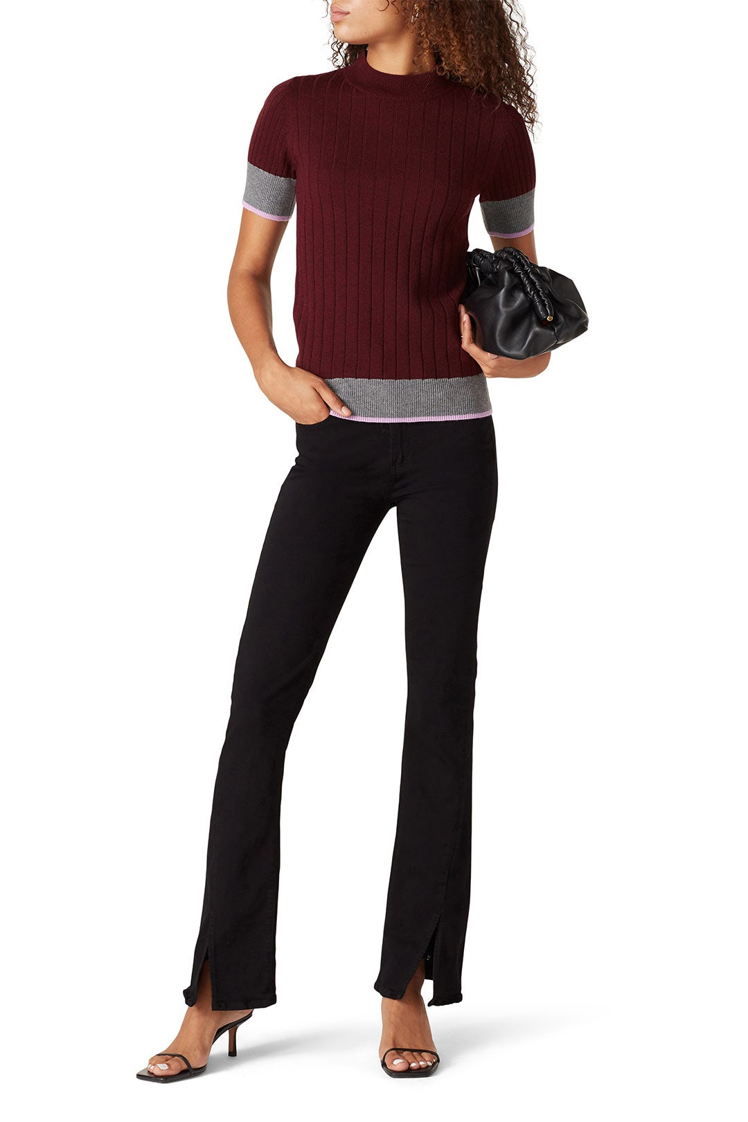 Plum Ribbed Sweater by TOME x RTR 0