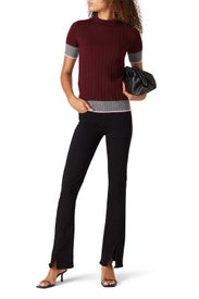 Plum Ribbed Sweater by TOME x RTR