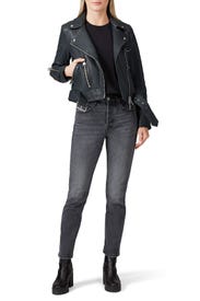 Blue Gidley Leather Jacket by AllSaints