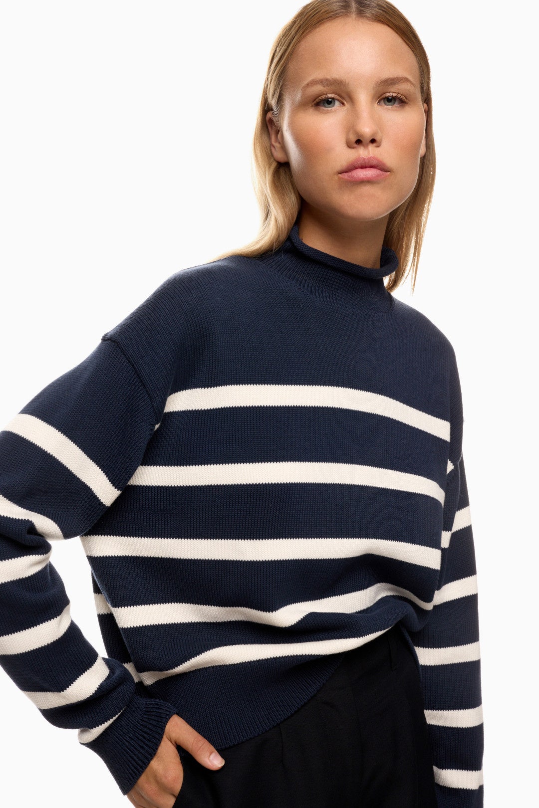 Cropped Mock Neck Nautical Sweater By Club Monaco Rent The Runway Cropped Mock Neck Nautical Sweater By Club Monaco Rent The Runway