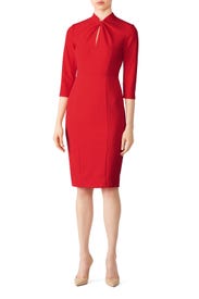 Red Knot Detail Sheath by Donna Morgan