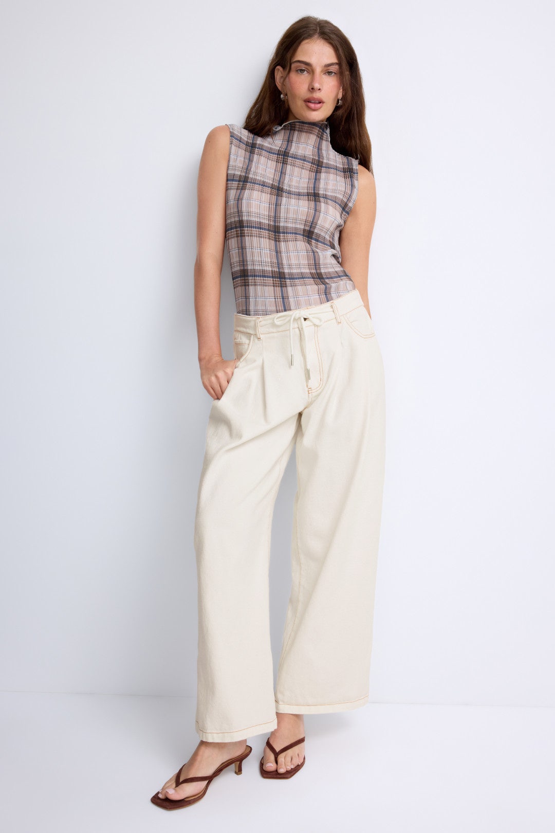 Slouched Tie Up Jeans by Lioness 0