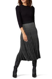 Striped Sweater Skirt by Tory Burch