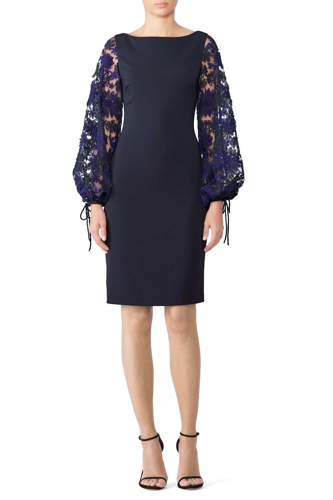 Embroidered Sleeve Dress by Badgley Mischka 0