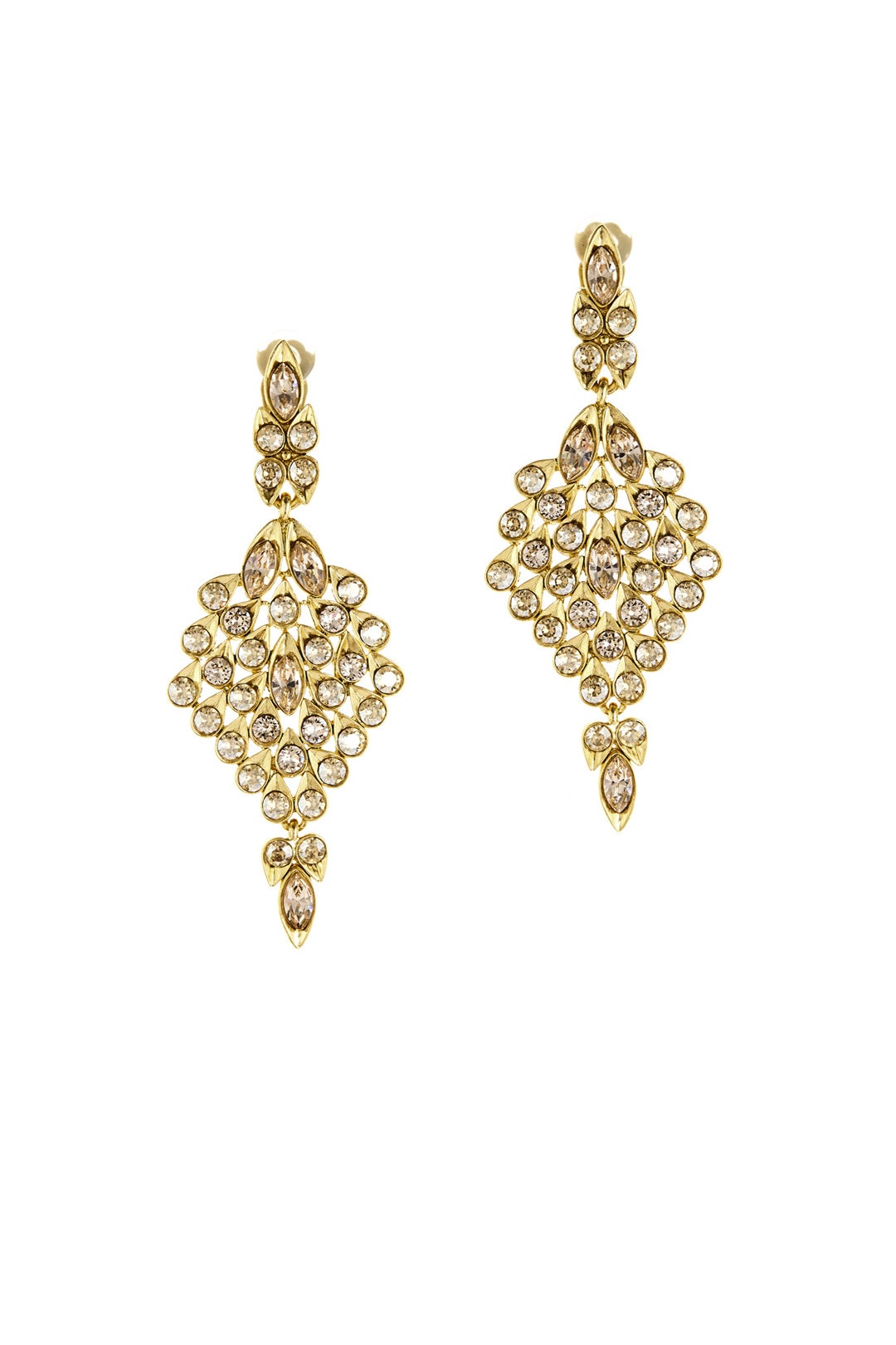 Teardrop Framed Crystal Earrings by Oscar de la Renta