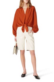 Cinnamon Tie Front Top by TOME x RTR