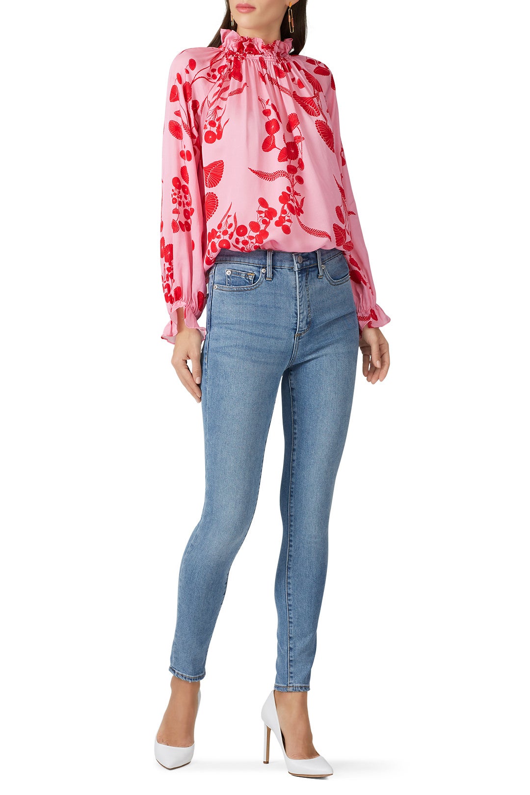 Floral Balloon Sleeve Top by Cynthia Rowley 0