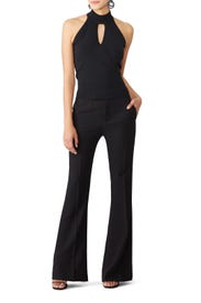 Black Mock Neck Keyhole Top by Parker