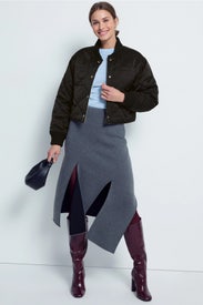 Reversible Cropped Bomber Jacket by PLAN C x RTR