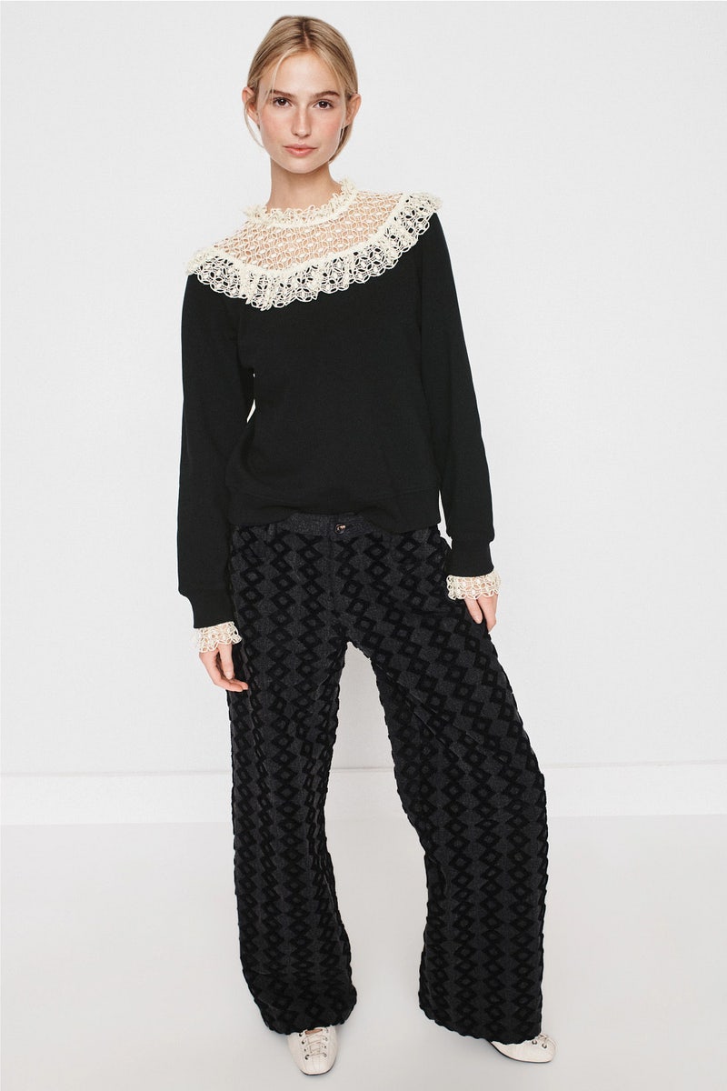 Laced Collared Sweatshirt by Sea NY x RTR - Photo 0