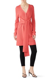 Tie Front Long Ribbed Cardigan by Tome