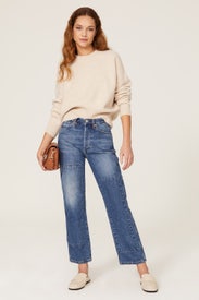 Claudia Straight Patches Jeans by 3x1