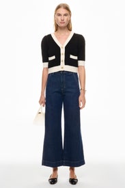 Contrast Trim Cardigan by CeCe