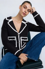 Astrid Piped Sweater Jacket by Central Park West