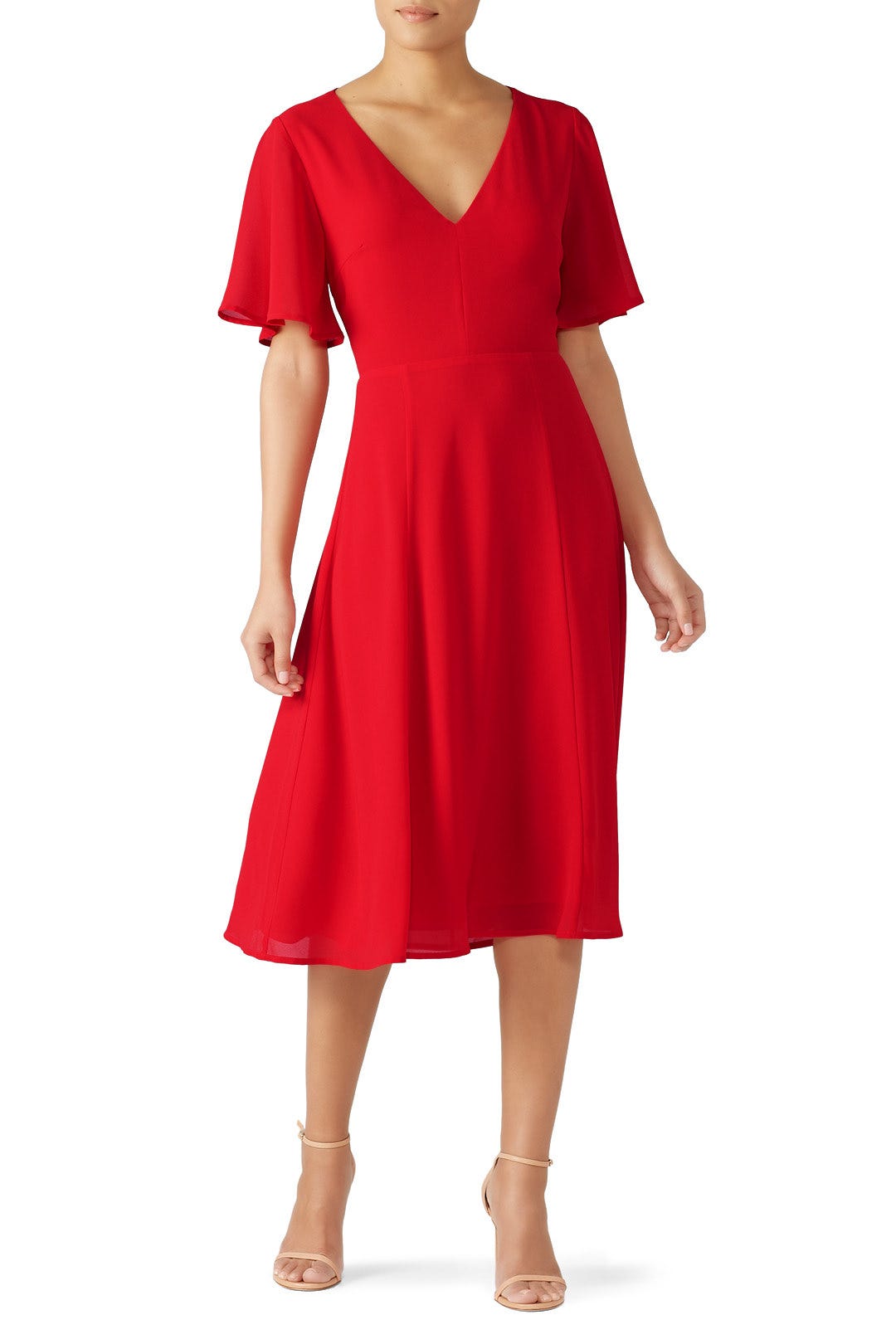 Red Tie Back Dress by Louna 0