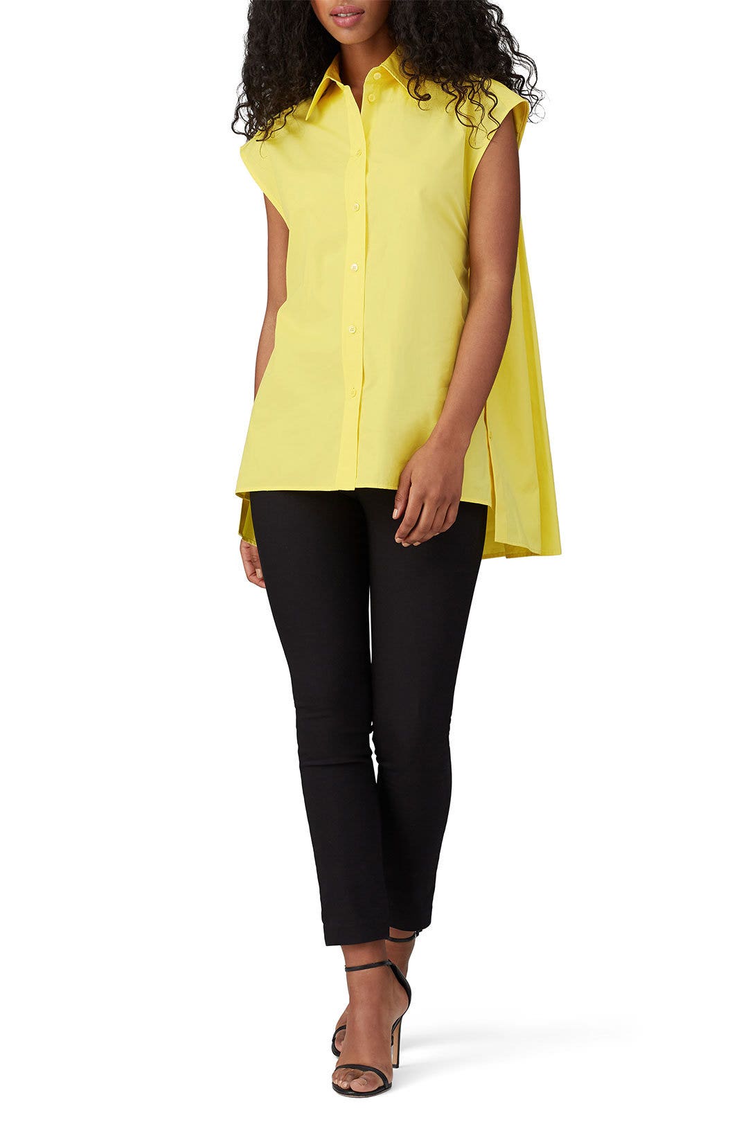 Yellow Button Down Top by Nina Ricci 0
