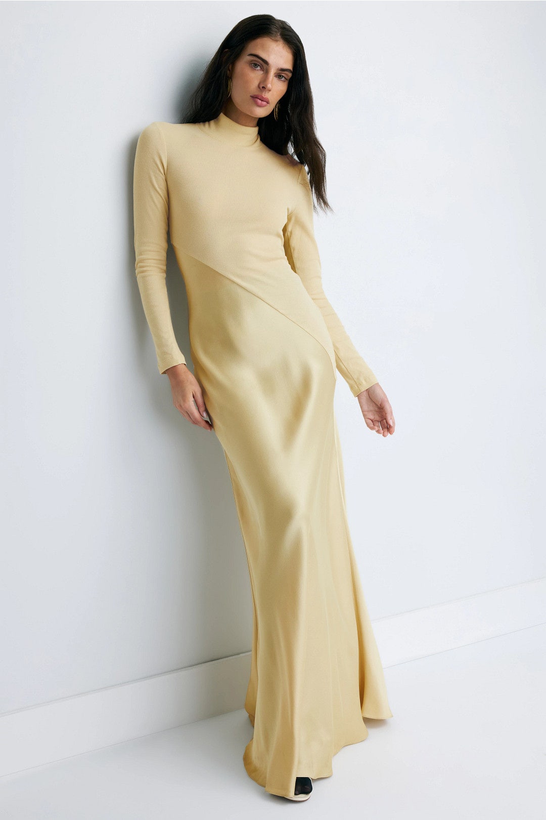 Off-White Bias Turtleneck Combo Gown by Rosetta Getty 0