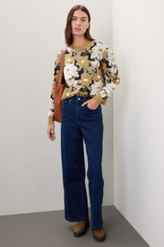 Floral Motif Jacquard Sweater by Club Monaco