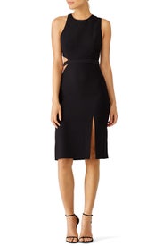 Black Slit Cutout Dress by HALSTON
