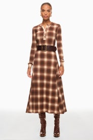 Plaid Waffle-Knit Henley Dress by Polo Ralph Lauren