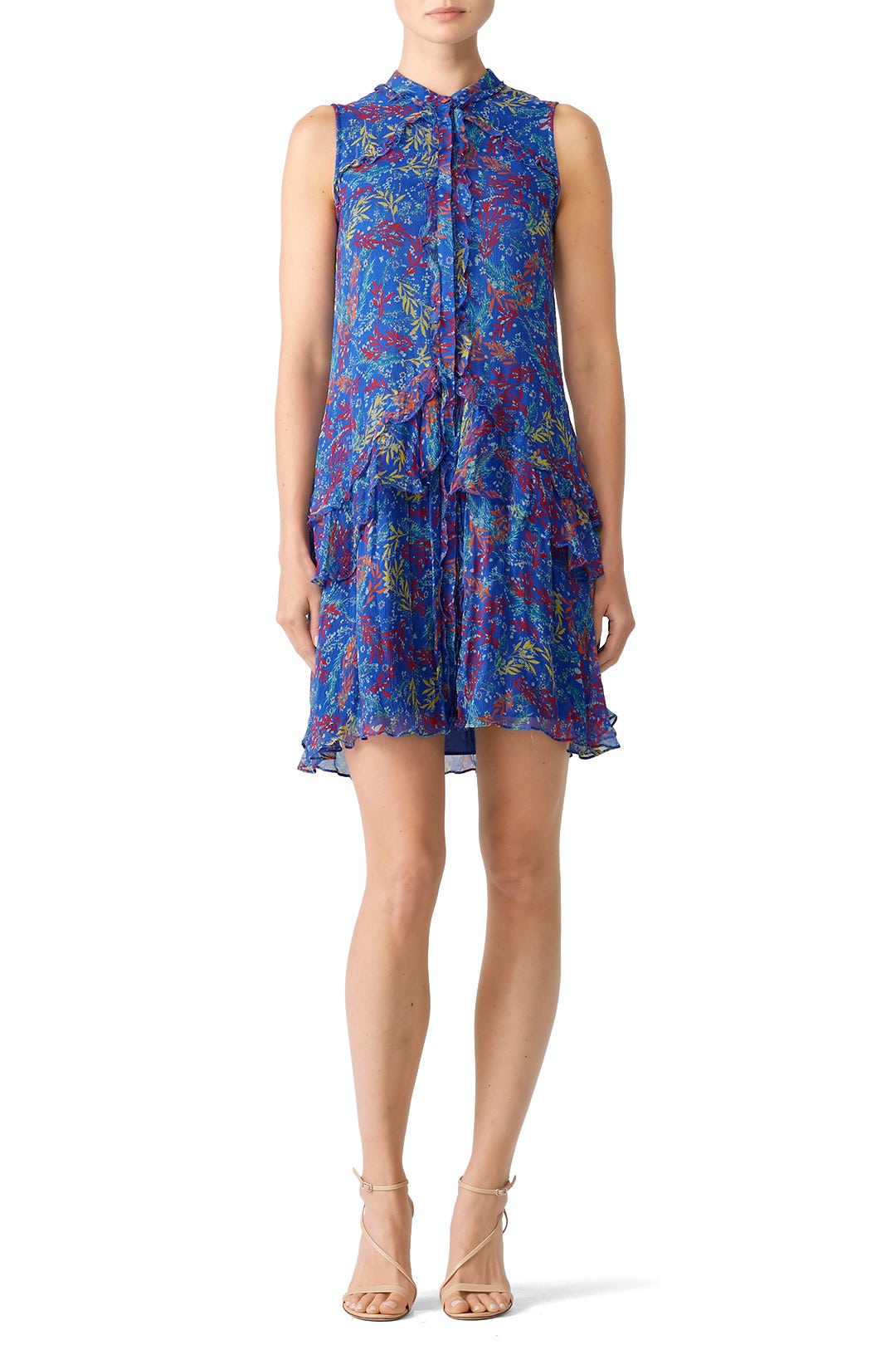 Blue Tilly Ruffle Shirt Dress by SALONI 0