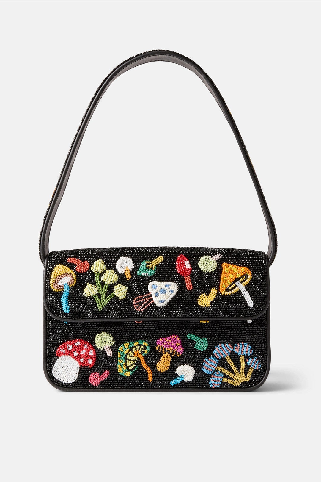 Mushroom Beaded Tommy Bag by Staud Accessories 0