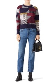 Navy Patchwork Sweater by Slate & Willow