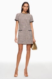 Tweed Shift Dress with Patch Pockets by CeCe