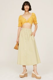Mustard Floral Crop Top by Louna