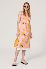 Pink Floral Printed Midi Dress by Marni