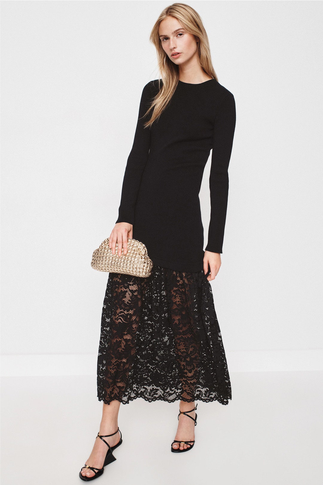 Knit and Lace Midi Dress by Sea NY x RTR 0