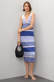Sadie Sleeveless Striped Midi Dress by Toccin